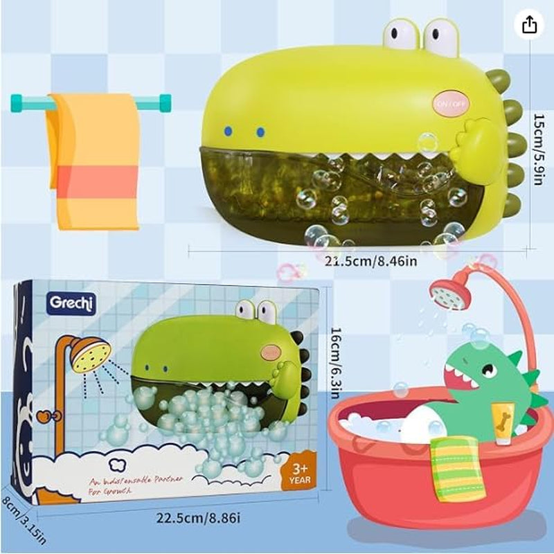 Dinosaur Bath Toys,Baby Bath Toys for the Baby Bathtub,Toddler Automatic Bubble Machine,Plays 12 Children’S Songs, Makes Great for Toddlers Age 2 3 Year Old Girl Boy