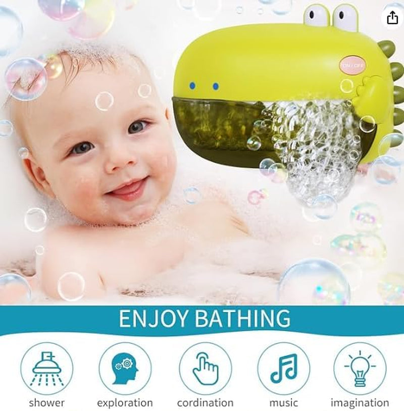 Dinosaur Bath Toys,Baby Bath Toys for the Baby Bathtub,Toddler Automatic Bubble Machine,Plays 12 Children’S Songs, Makes Great for Toddlers Age 2 3 Year Old Girl Boy