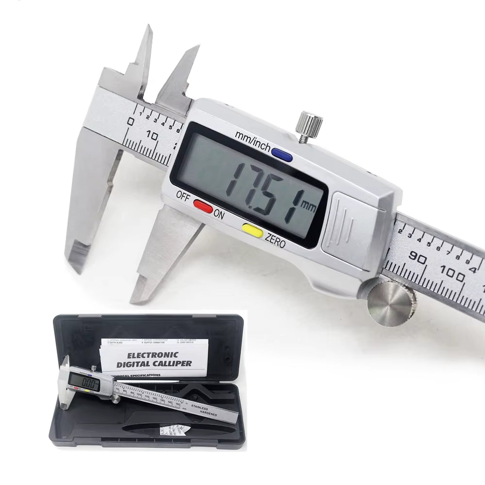 6 Inch 150Mm Digital Vernier Caliper Stainless Steel Micrometer Measuring Tool Depth Ruler Messschieber Paquimetro