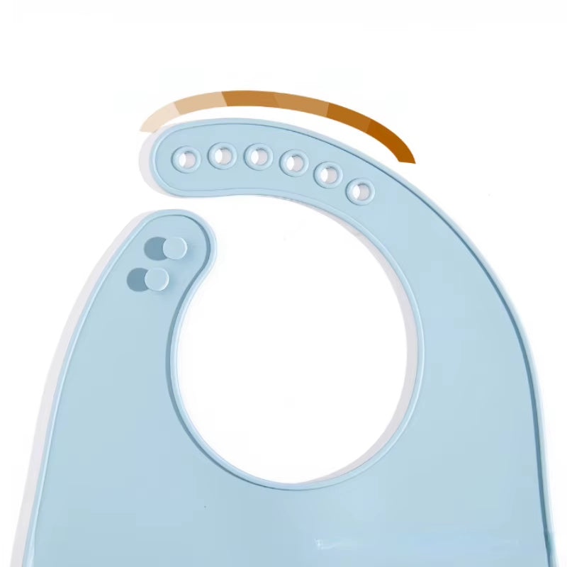 Baby Silicone Bibs Babies Waterproof Bib Solid Color 6-Speed Adjustment Saliva Pocket Children'S Burp Cloths Accessories Newborn