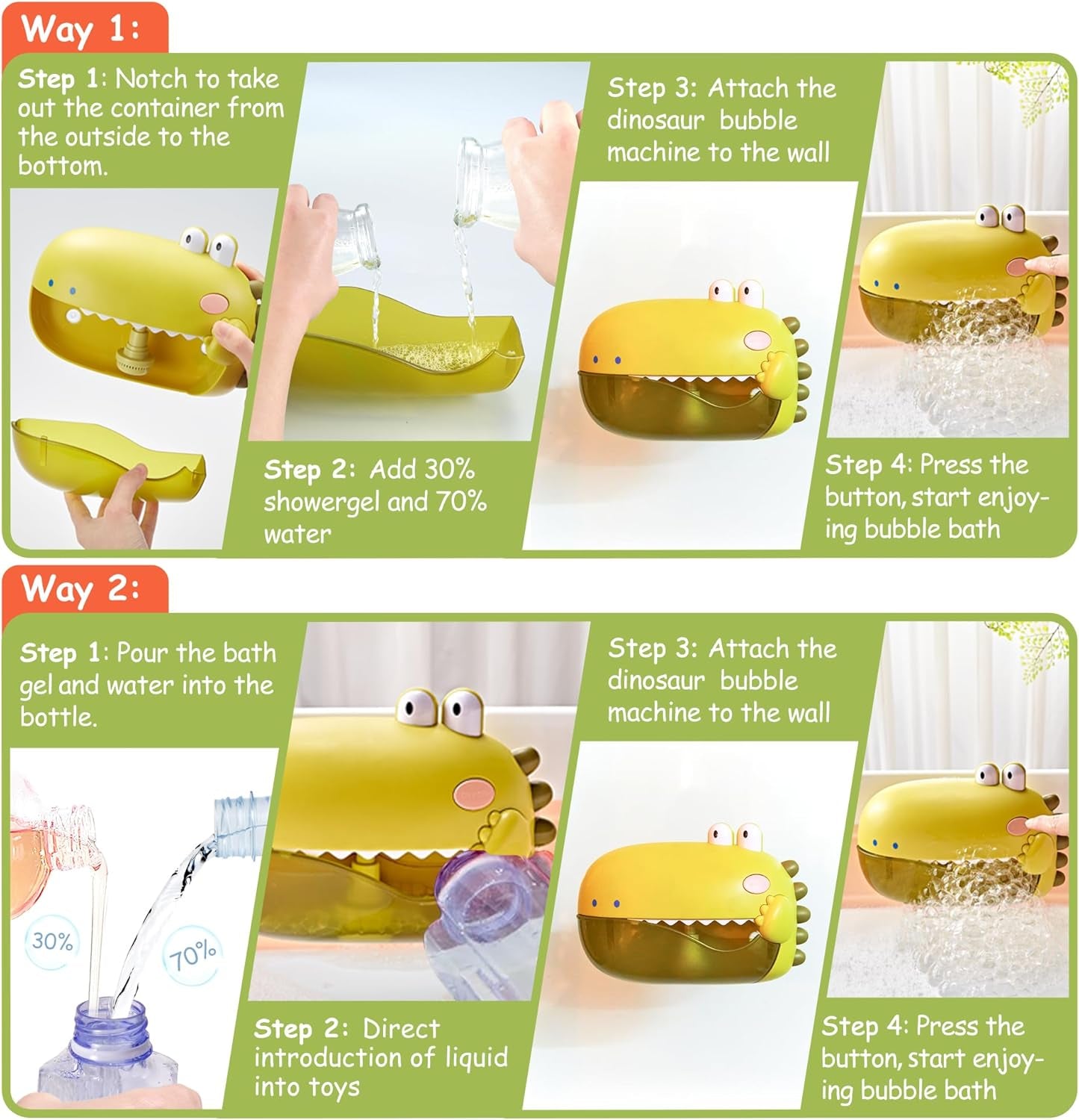 Dinosaur Bath Toys,Baby Bath Toys for the Baby Bathtub,Toddler Automatic Bubble Machine,Plays 12 Children’S Songs, Makes Great for Toddlers Age 2 3 Year Old Girl Boy