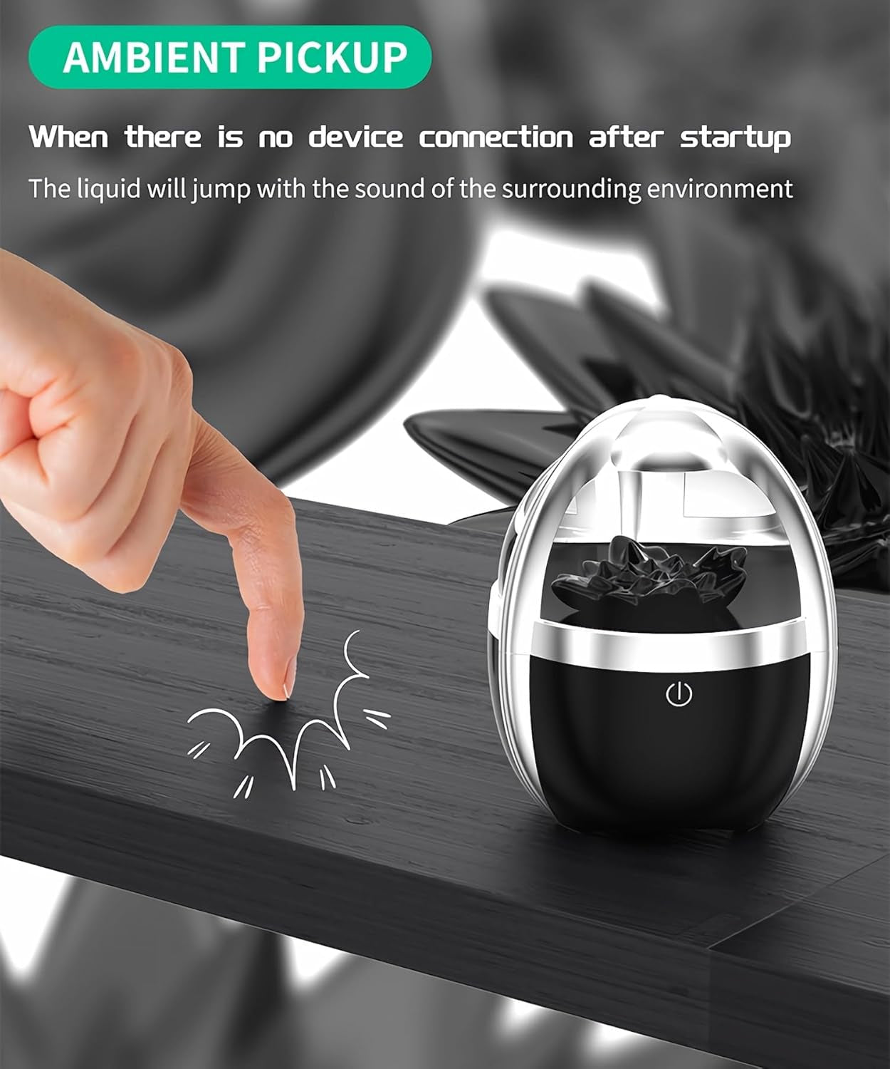 Ferrofluid Speaker Sound Visualizer - Dancing Ferrofluid Display Ferro Fluid, Small Transparent Bluetooth Magnetic Fluid Speaker Birthday Gifts for Men (Black)