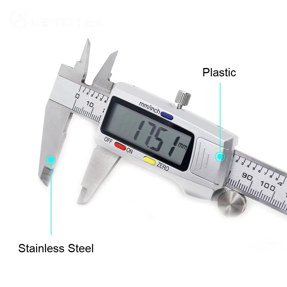 6 Inch 150Mm Digital Vernier Caliper Stainless Steel Micrometer Measuring Tool Depth Ruler Messschieber Paquimetro