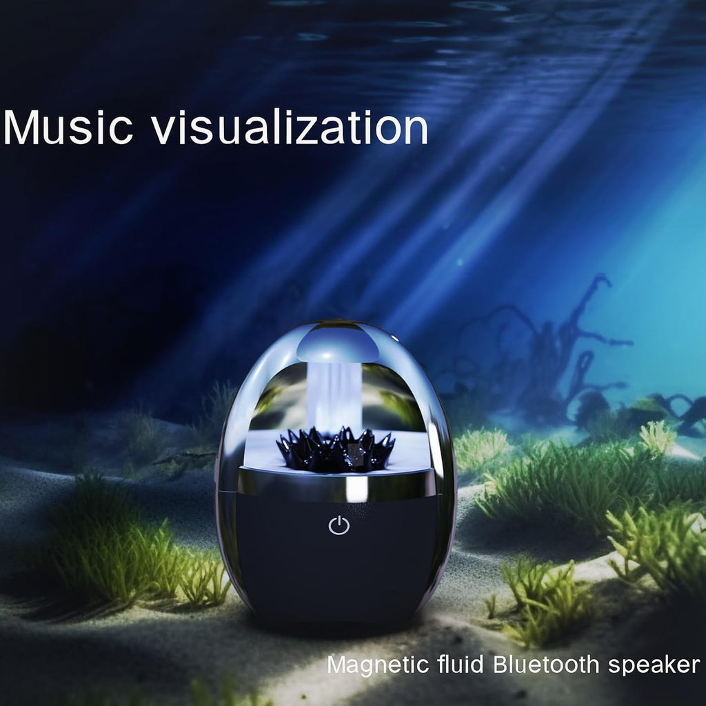 Ferrofluid Speaker Sound Visualizer - Dancing Ferrofluid Display Ferro Fluid, Small Transparent Bluetooth Magnetic Fluid Speaker Birthday Gifts for Men (Black)